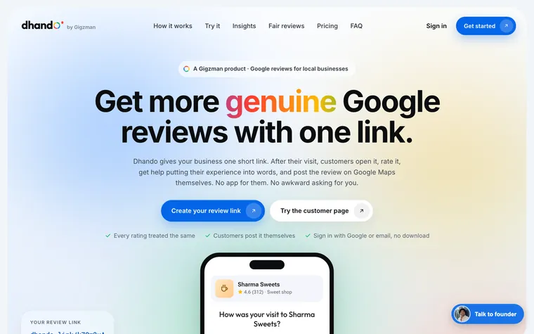 Dhando website