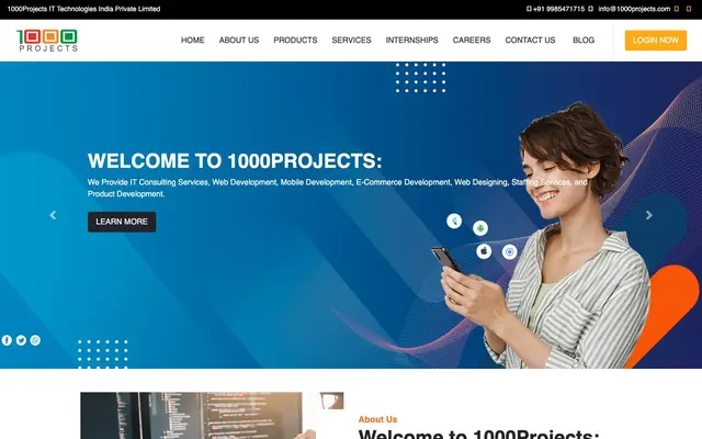 1000 Projects website