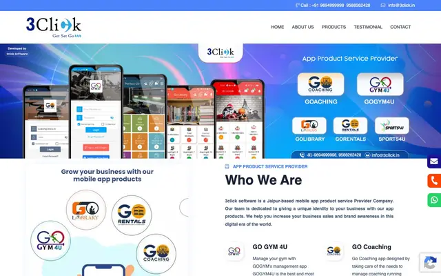 3Click software - App Development Company website