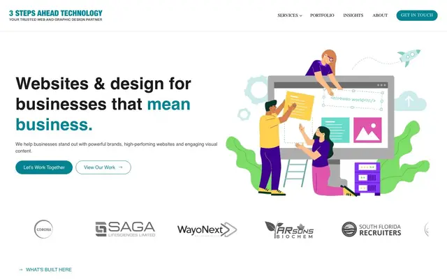 3 Steps Ahead Technology website