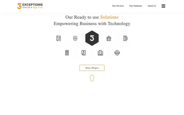 Five Exceptions Software Solutions website