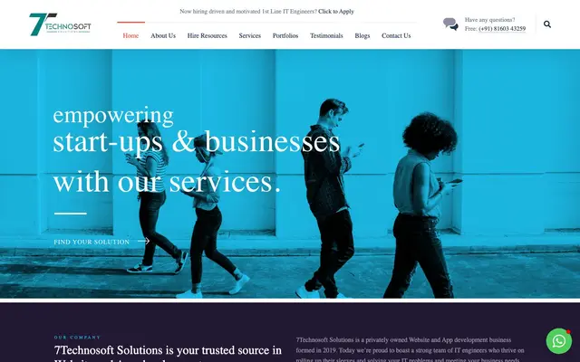 7Technosoft Solutions - Best Web & Mobile App Development Company website