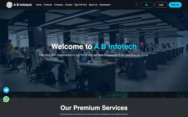 A B INFOTECH website