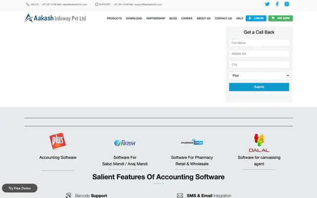 Aakash InfoWay Pvt. Ltd. website