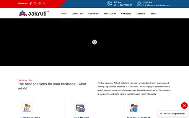 Aakruti Software Solutions website