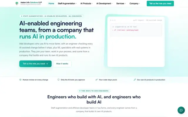 Aalam Info Solutions LLP website