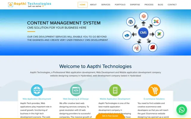 Aapthi Technologies website
