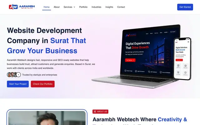 Aarambh Webtech - Web Designing and Development Company in Surat website