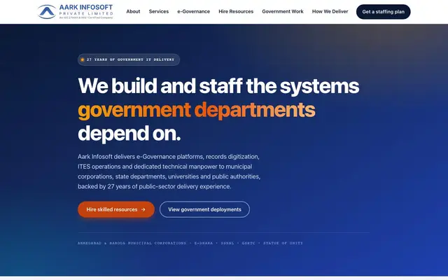 Aark Infosoft Pvt. Ltd. website