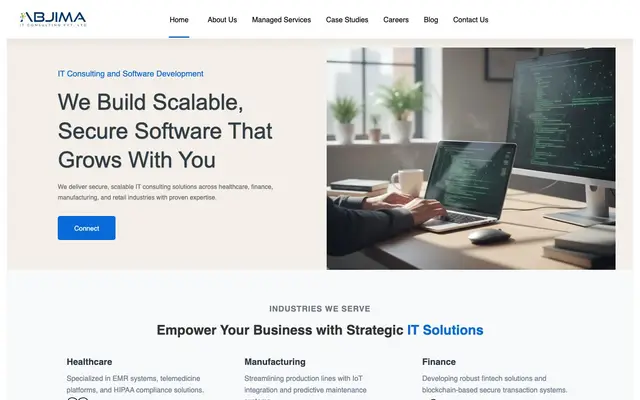 ABJIMA IT Consulting Pvt. Ltd. website