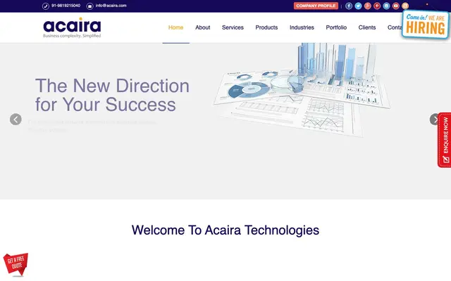 Acaira Technologies Pvt Ltd website