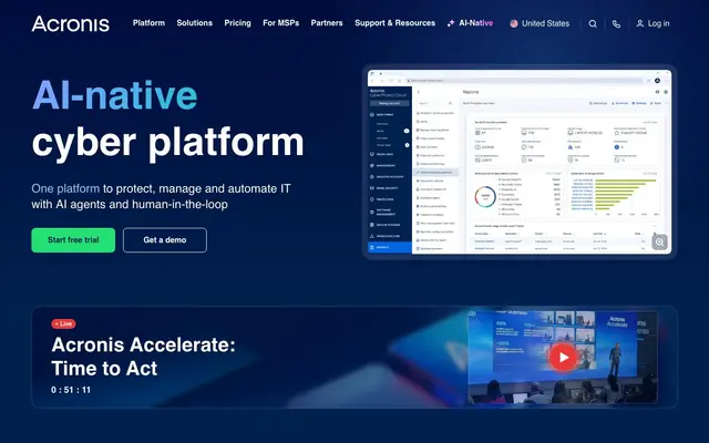 Acronis website