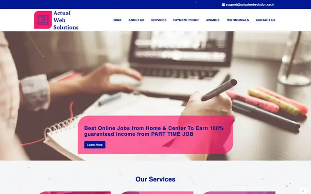 Actual Web Solutions website