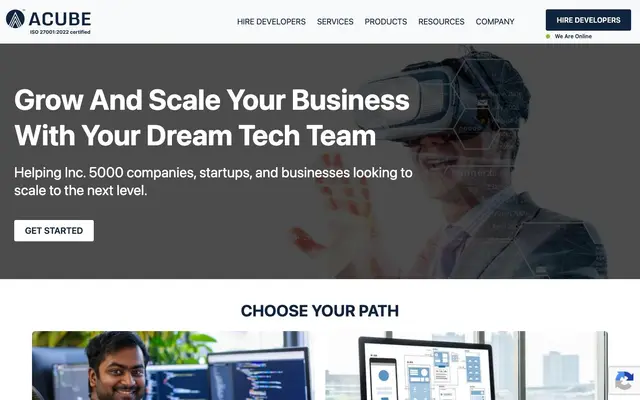ACubetech Solutions Pvt Ltd website