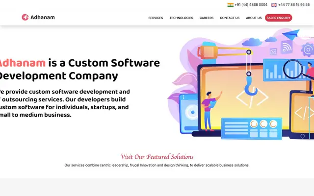 Adhanam Infotech Private Limited website