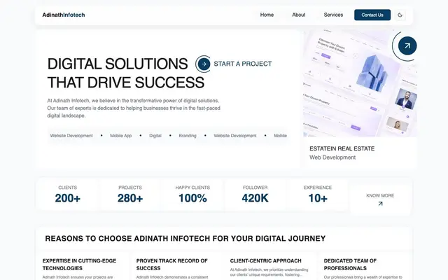 Adinath Infotech website