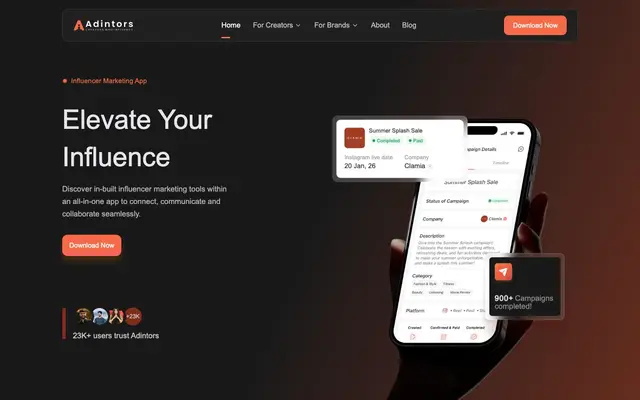 Adintors website