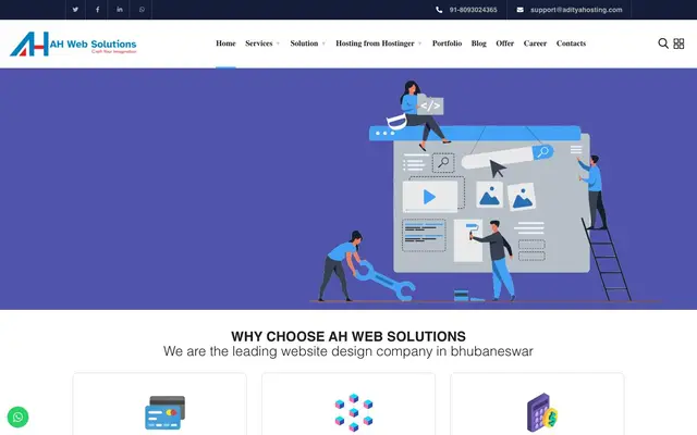 AH Web Solutions website