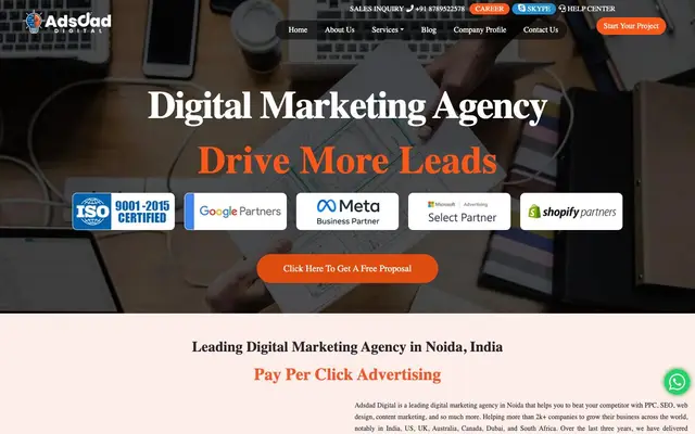 Adsdad Digital website