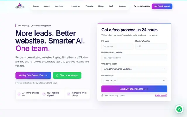 Adslyve Media website