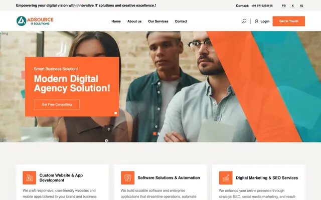 Adsource IT Solutions website