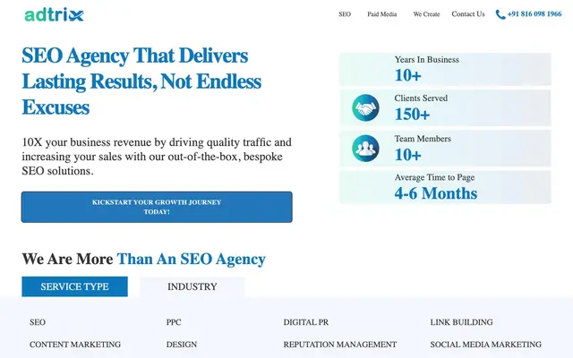 AdTrix Digital website