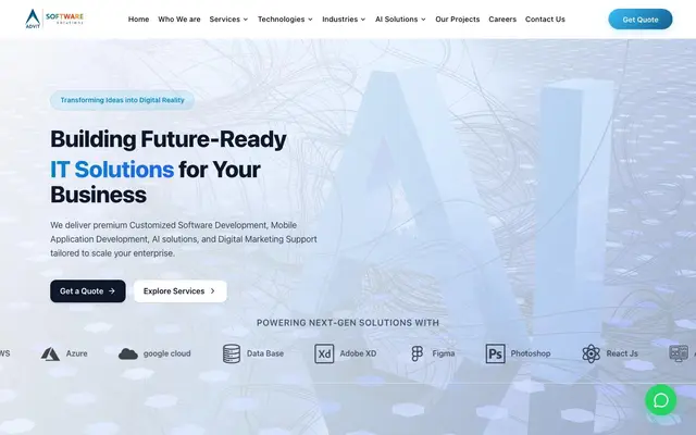 Advit Software Solutions website