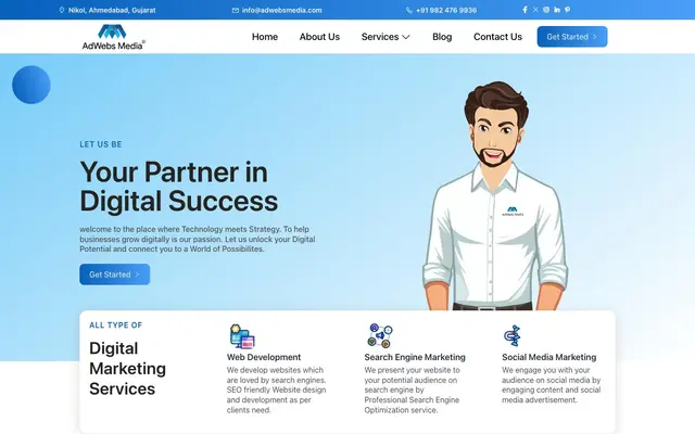 AdWebs Media website