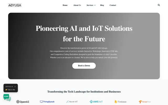 Adyuga EdTech Solutions - AI - IOT - Coding (Hackathon, Workshop & CoE Labs) website