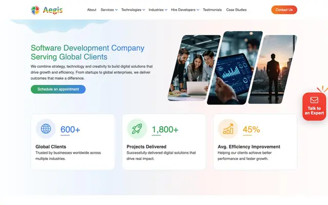 Aegis Softtech - Offshore Software Development Company website
