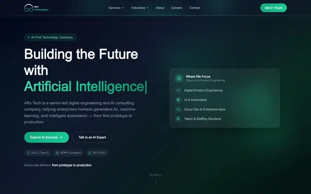 Afto Technologies Private Limited website