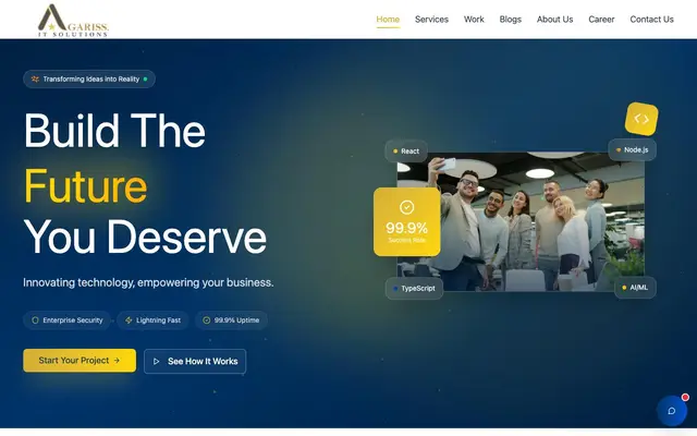 Agariss IT Solutions website