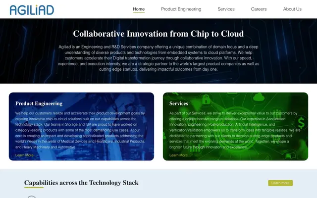 Agiliad Technologies Pvt. Ltd. website