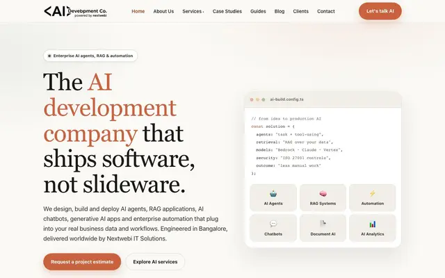 AI Development Company website