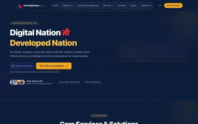 AIM Digitalise website