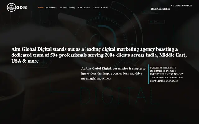 AimGlobal Digital website