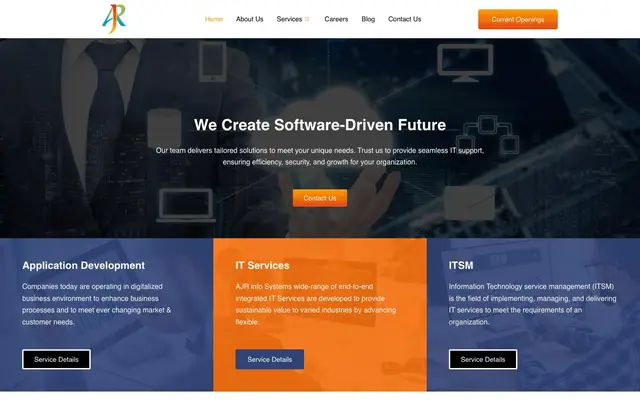 AJR Info Systems Pvt Ltd website
