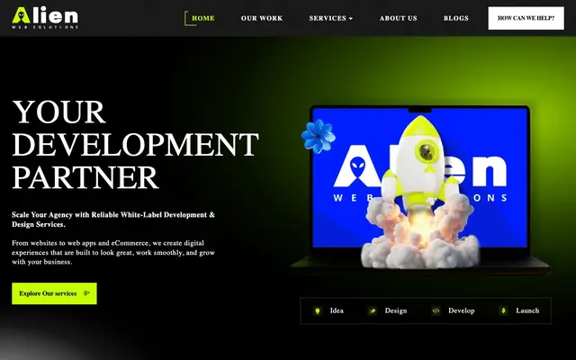 Alien Web Solutions website