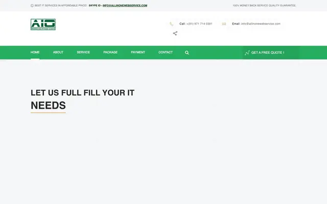 All In One WebService Pvt Ltd website