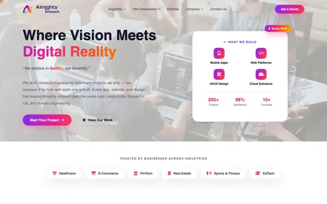 Almighty Infotech website