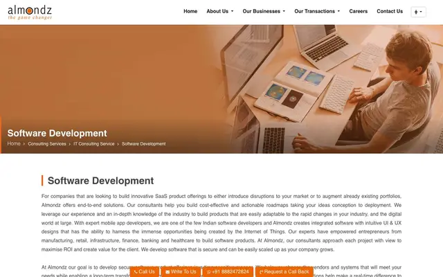 Almondz Software Development Company in Delhi website