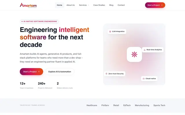 Amartam Technology Solutions website