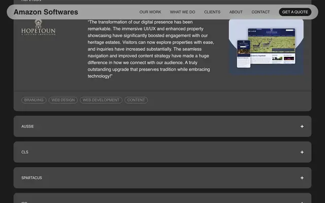 Amazon Softwares website