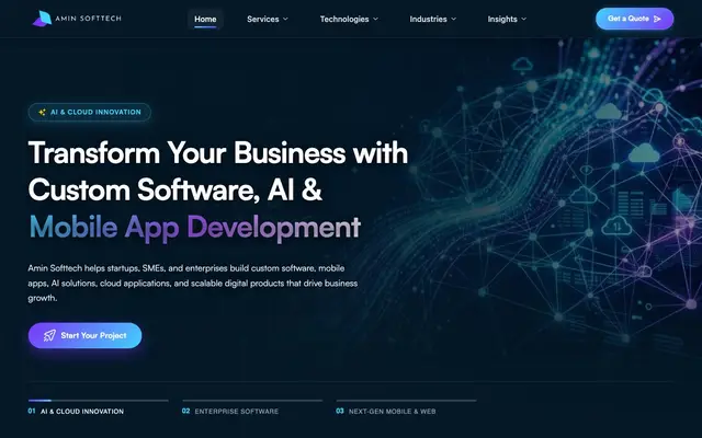 Amin Softtech LLP website