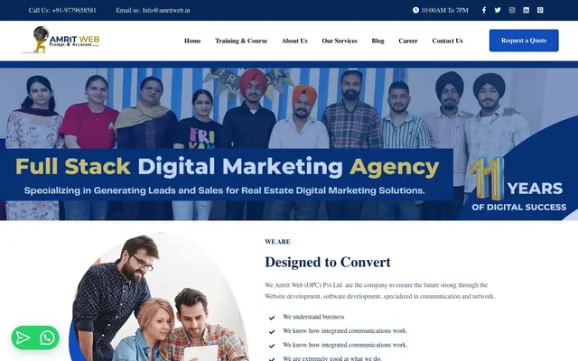Amrit Web (OPC) Pvt Ltd website