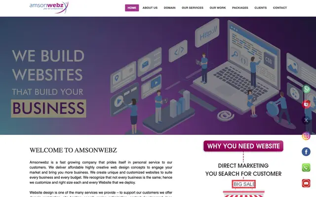 Amsonwebz website