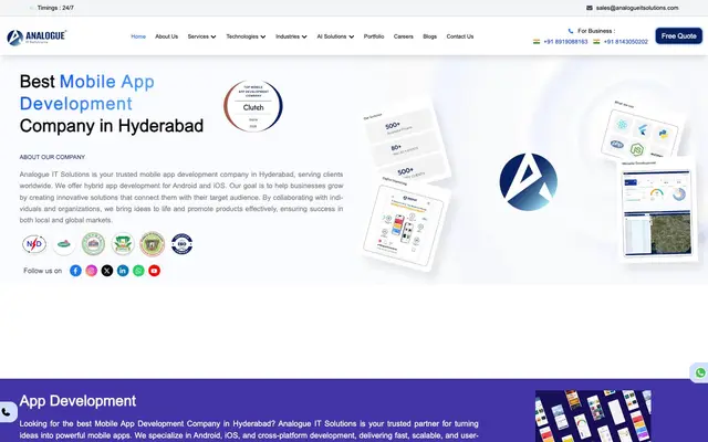Analogue IT Solutions website