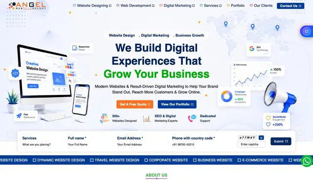 Angel Web Technology website
