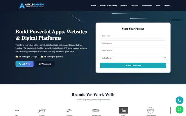 AnkleGaming | Mobile App Development Company website