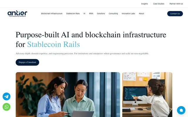 Antier | AI & Blockchain Development Company website